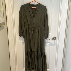 Emerson Fry summer dress kaki, with short skirt cotton lining in good condition